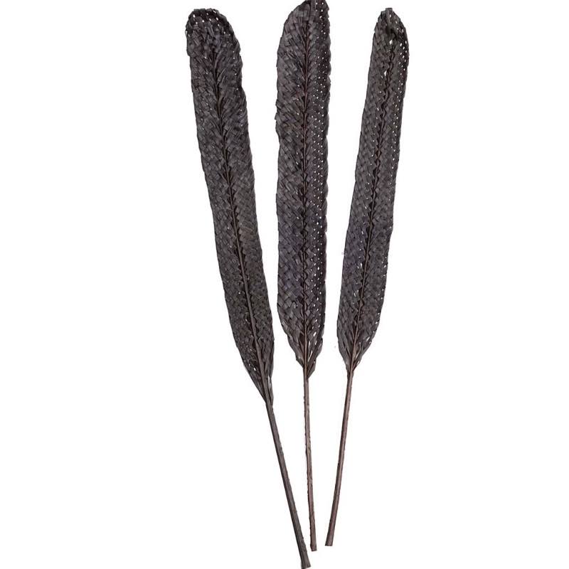 Woven Kejur Leaves, Set of 3 - Black